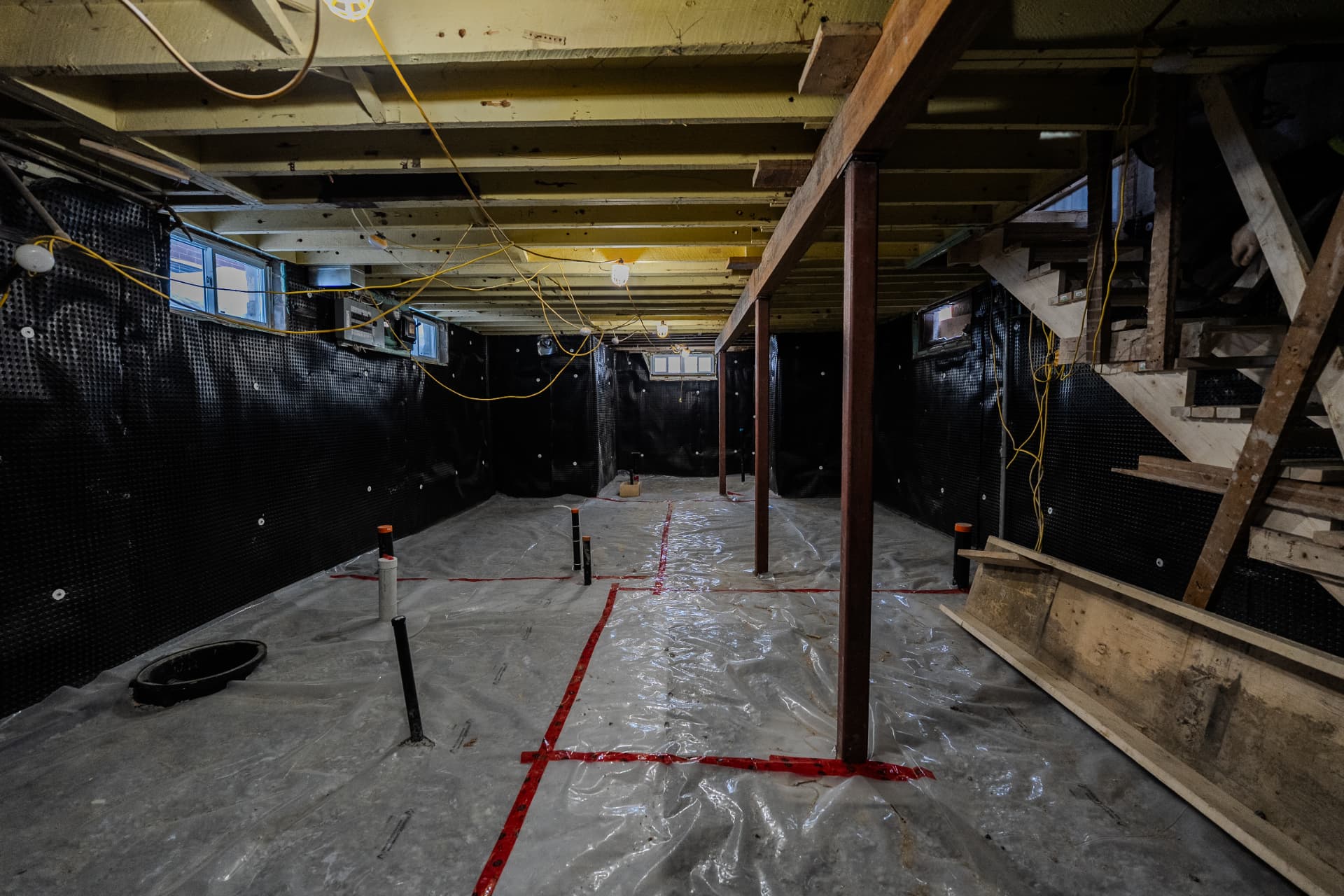 Basement waterproofing Toronto interior drainage installation